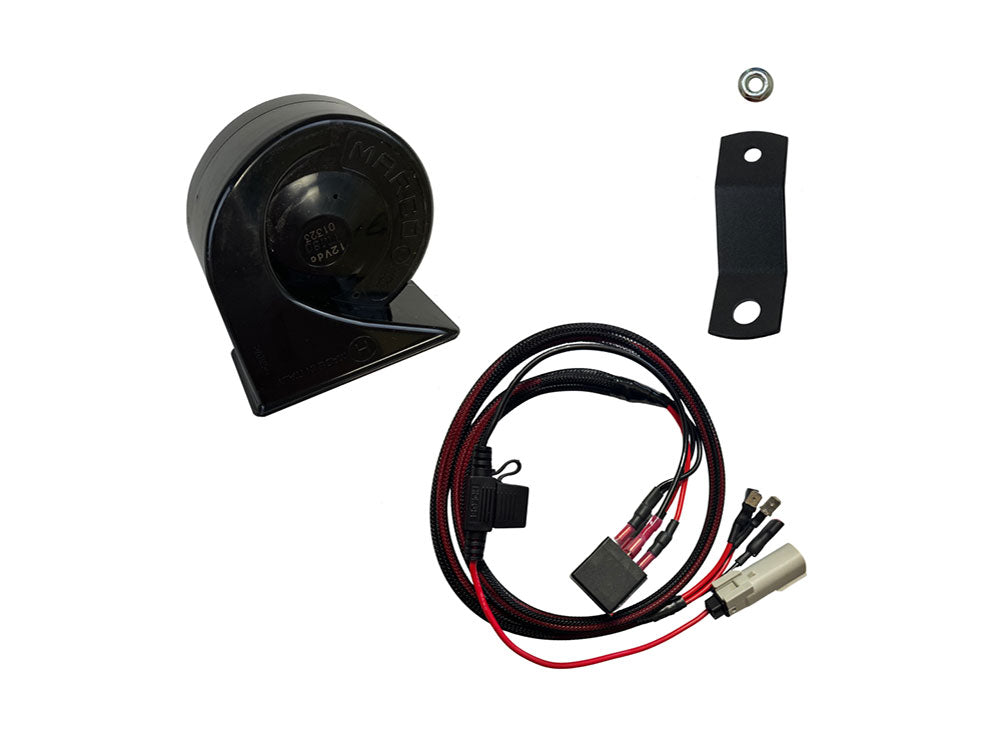 Custom Dynamics CD-CDHORN25ST 109db Electromagnetic Horn Kit Black for Harley-Davidson Softail 25-Up Models