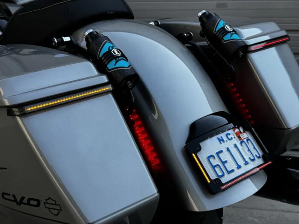 Custom Dynamics CD-CDLPDC2026S Sequential Low Profile Bagz Saddlebag Lights w/Red Run/Brake Amber Turn & Smoke Lens for Harley-Davidson Touring 26-Up