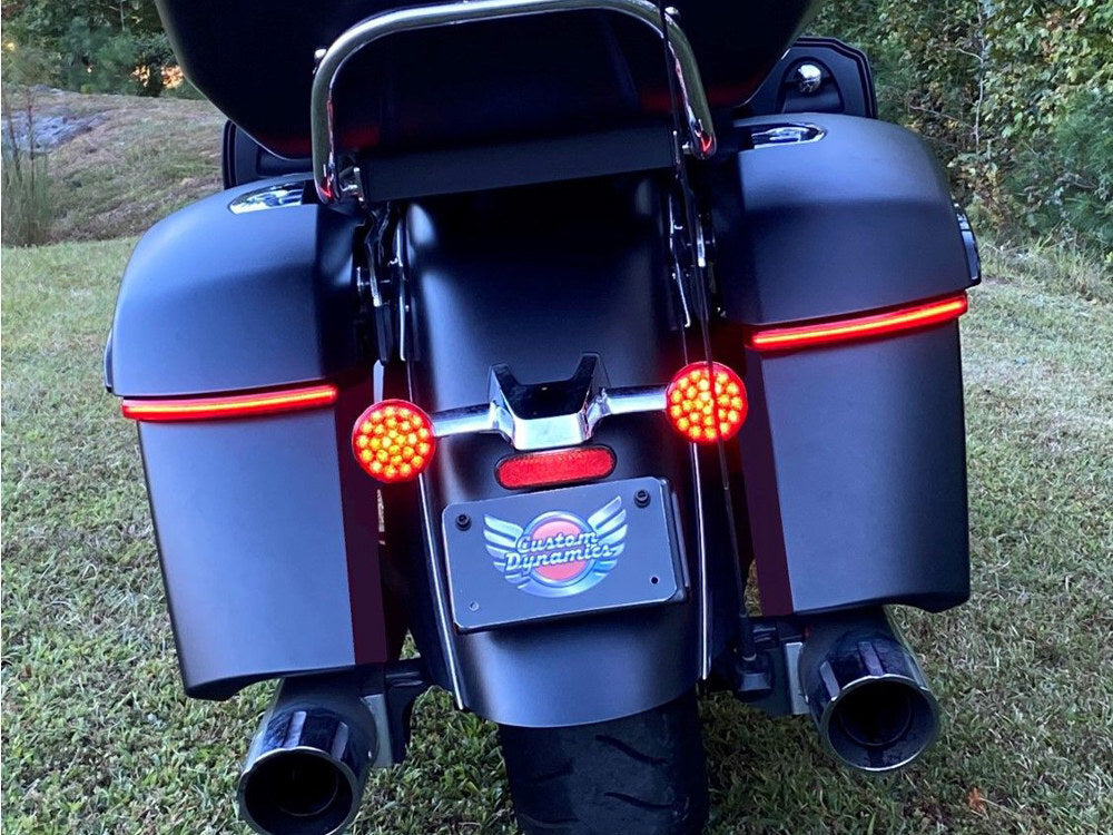 Custom Dynamics CD-INDBAGINTS Bagz Saddlebag Lights w/Red Run/Brake & Smoke Lens for Indian 19-Up w/Hard Saddlebags