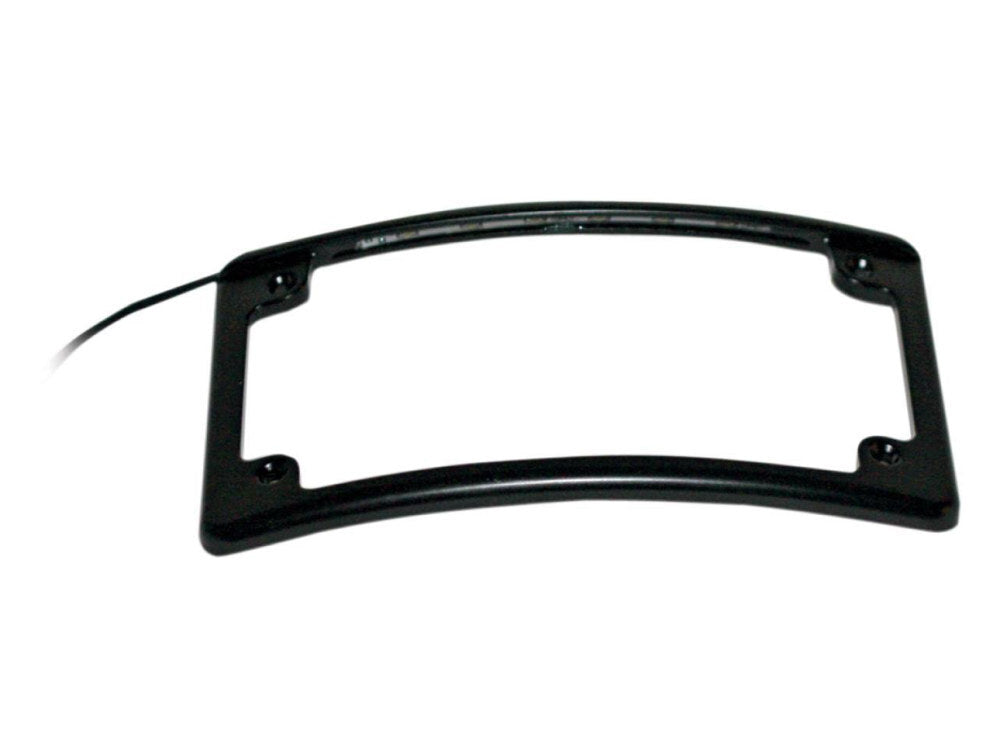 Custom Dynamics CD-LPFRADBLP Curved Low Profile Number Plate Frame w/LED Illumination Black