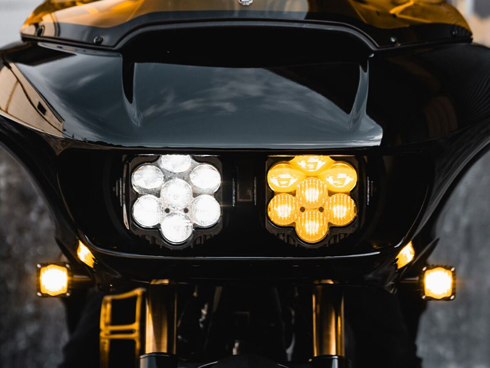 Custom Dynamics CD-SD2RGYW Shark Demon 2 Performance LED Headlight Kit White/Yellow for Road Glide 15-23