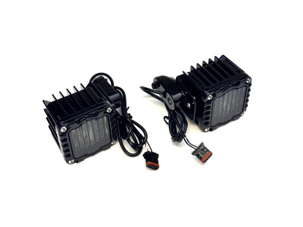 Custom Dynamics CD-SDLRSTFTAW Shark Demon LED Turn Signals Black for Harley-Davidson Low Rider ST 22-Up