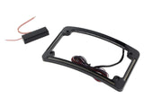 Custom Dynamics CD-TF05B Curved Number Plate Frame w/LED Amber Turn Signals & Red Brake Light Black