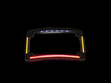 Custom Dynamics CD-TF05B Curved Number Plate Frame w/LED Amber Turn Signals & Red Brake Light Black