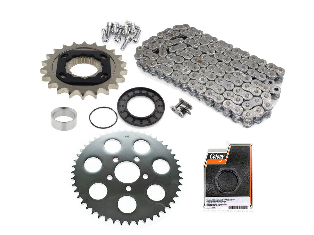 RSS CHAIN CONV-01 Rear Drive Belt to Chain Conversion Kit for Harley-Davidson Sportster 00-03 Models (Chrome Rear Sprocket & Final Drive Ratio = 2.18:1)
