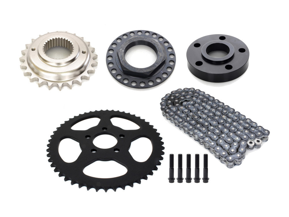 RSS CHAIN CONV-09-BLK Rear Drive Belt to Chain Conversion Kit for Harley-Davidson Softail 08-17 Models w/200 Rear Tyre (Black Rear Sprocket & Final Drive Ratio = 2.125:1)