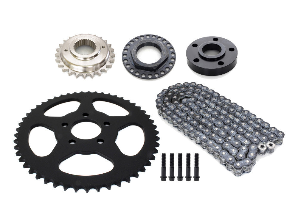 RSS CHAIN CONV-12-BLK Rear Drive Belt to Chain Conversion Kit for Harley-Davidson Softail 18-24 Models w/180mm Rear Tyre (Black Rear Sprocket & Final Drive Ratio = 2.04:1)