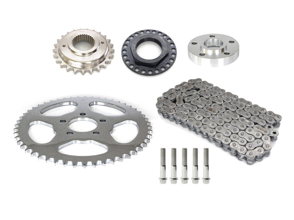 RSS CHAIN CONV-12 Rear Drive Belt to Chain Conversion Kit for Harley-Davidson Softail 18-24 Models w/180mm Rear Tyre (Chrome Rear Sprocket & Final Drive Ratio = 2.04:1)