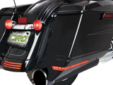 Ciro3D CIR-40111 Saddlebag Extensions Black w/Red Run/Brake/Turn Signal & Smoke Lens for Touring 14-Up w/Standard Bags