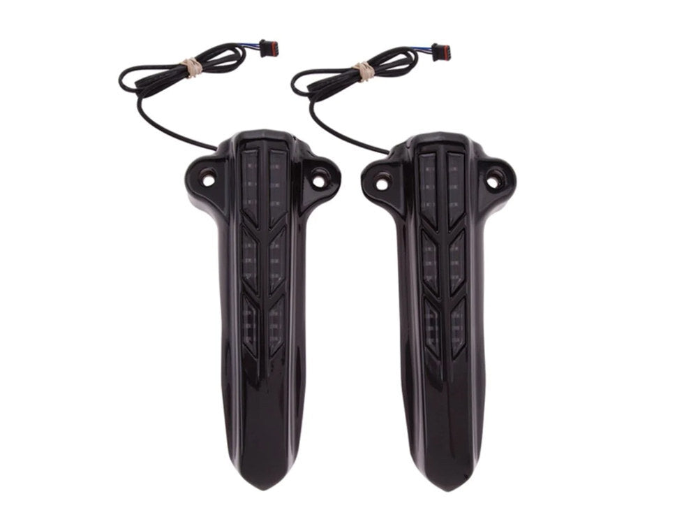 Ciro3D CIR-43003 Forkini Lower LED Fork Leg Covers Black for Touring 14-Up