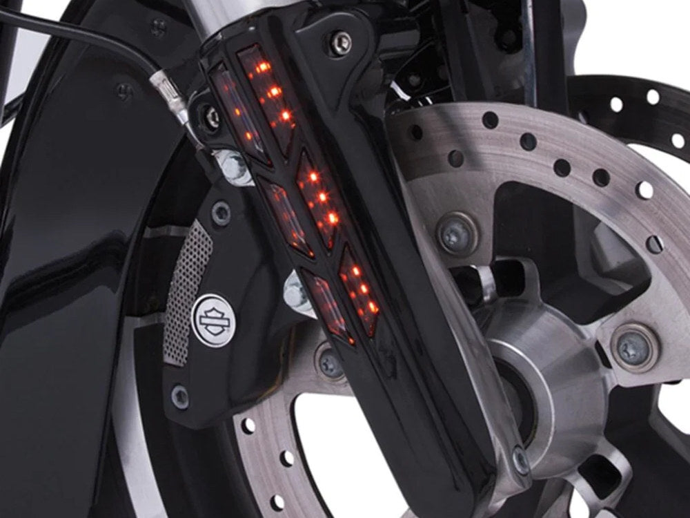 Ciro3D CIR-43003 Forkini Lower LED Fork Leg Covers Black for Touring 14-Up