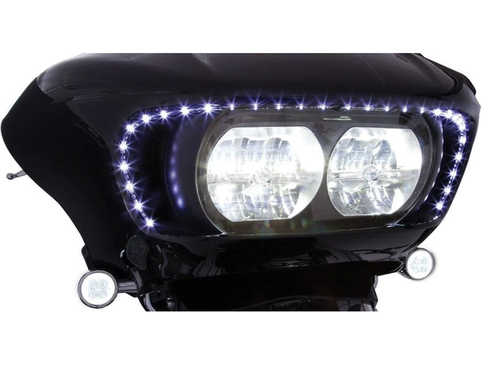 Ciro3D CIR-45103 Road Blades w/Amber LED Turn Signals & White LED Running Lights for Road Glide 15-23