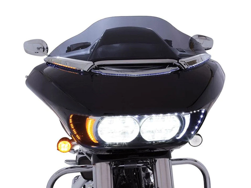 Ciro3D CIR-45103 Road Blades w/Amber LED Turn Signals & White LED Running Lights for Road Glide 15-23