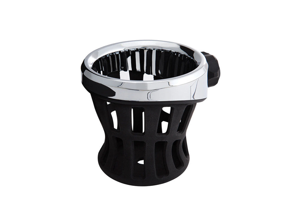 Ciro3D CIR-50420 Drink Holder w/Black Mirror Mount & Chrome Top Basket