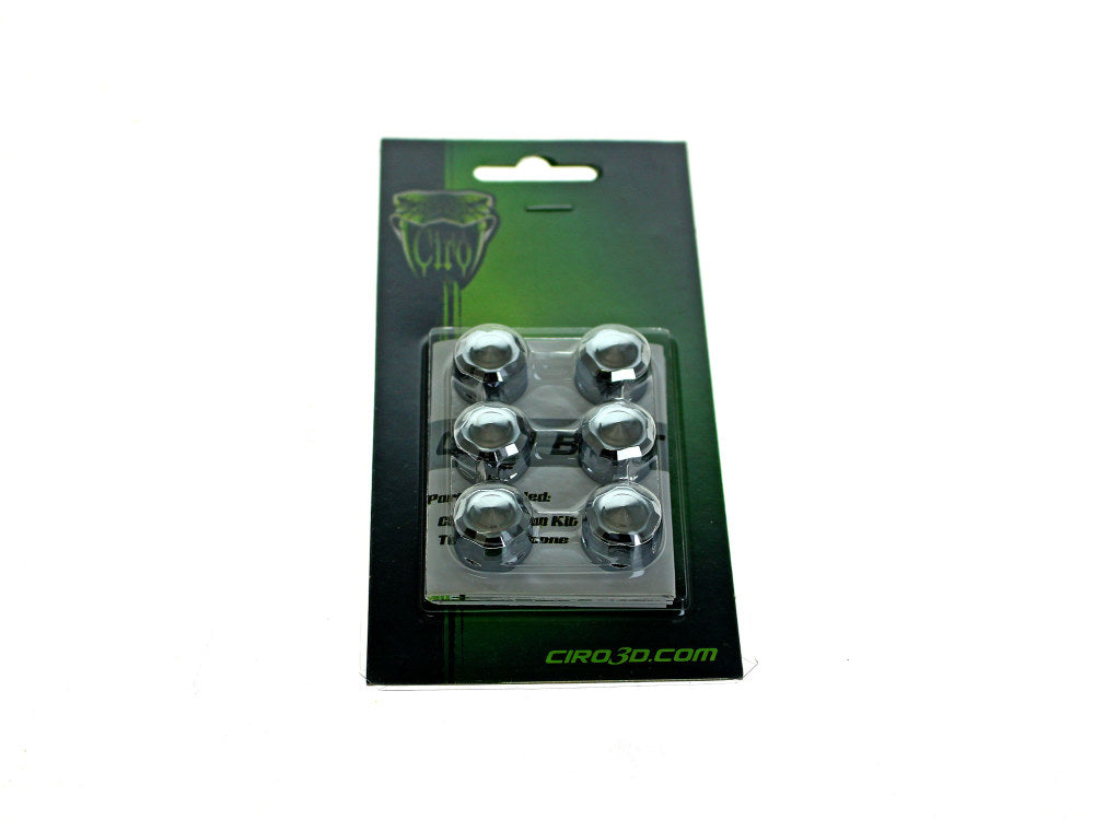 Ciro3D CIR-70019 Diamond Cut Bolt Covers Chrome for Socket Head Bolt w/5/16" Thread (6 Pack)