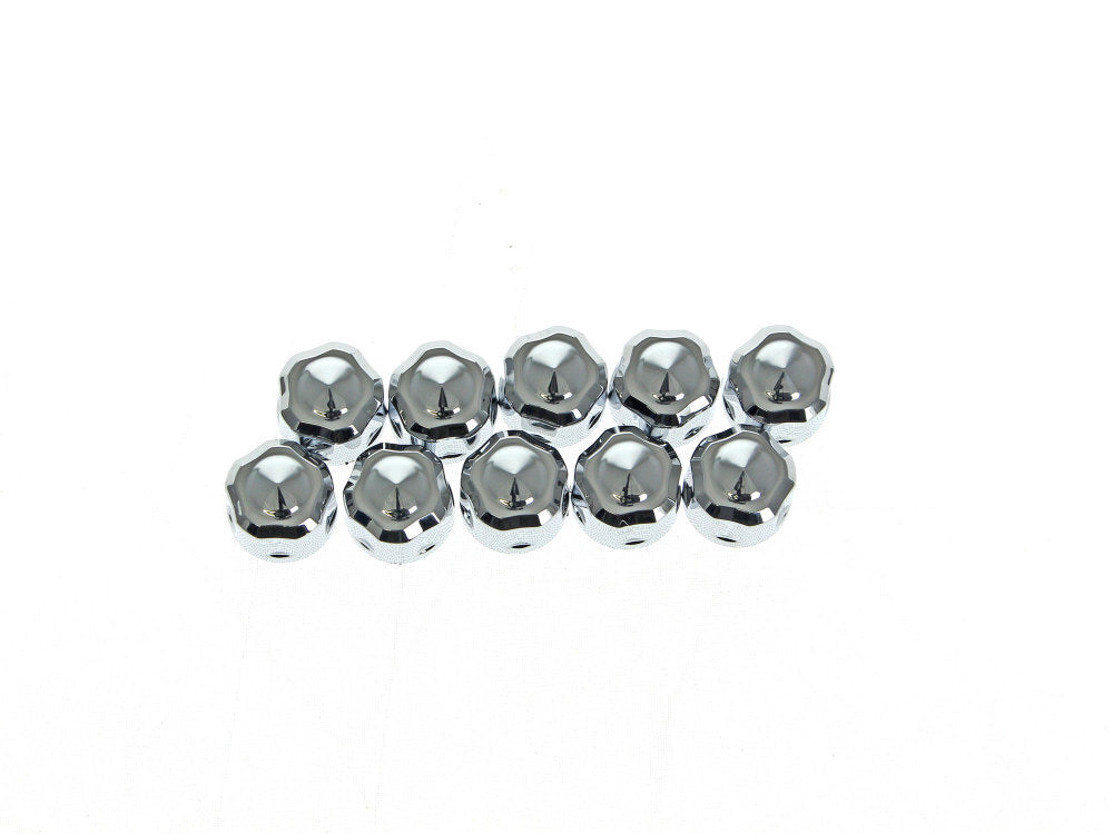 Ciro3D CIR-70020 Diamond Cut Bolt Covers Chrome for Socket Head Bolt w/1/4" Thread (10 Pack)