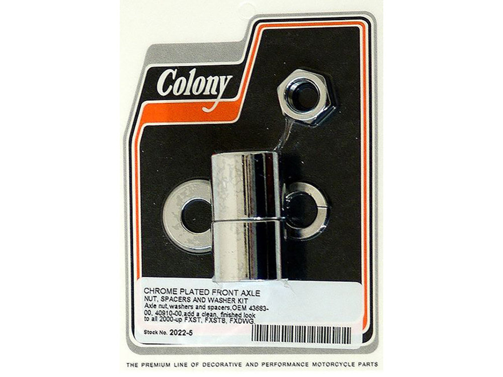 Colony Machine CM-2022-5 Front Axle Spacer Kit Chrome for FX Softail 00-06/Dyna Wide Glide 00-05