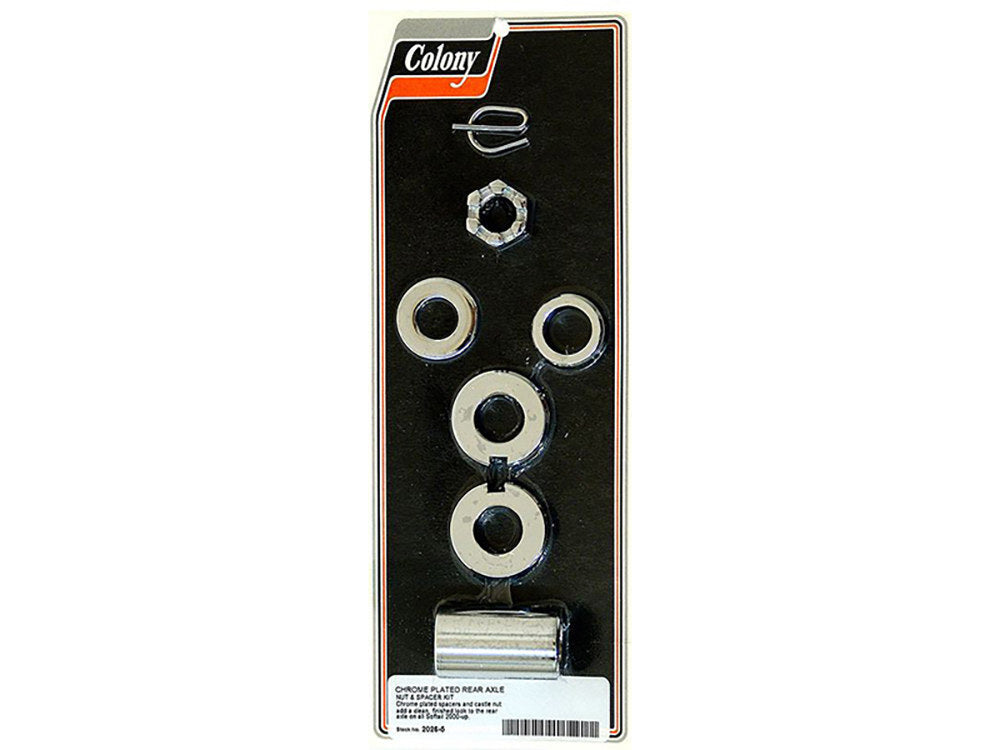 Colony Machine CM-2026-5 Rear Axle Spacer Kit Chrome for Softail 00-07