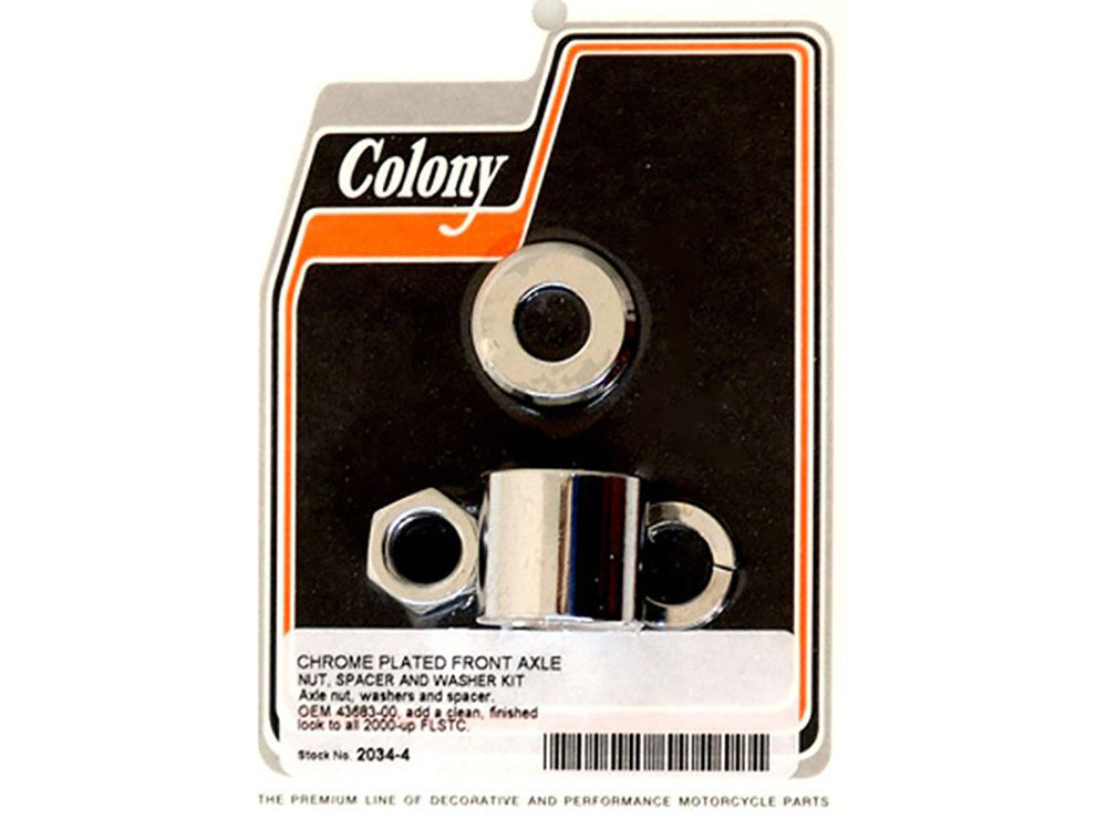 Colony Machine CM-2034-4 Front Axle Spacer Kit Chrome for Heritage Softail Classic 00-06