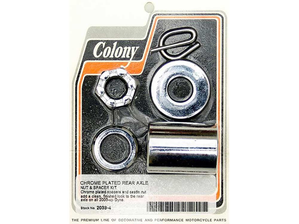 Colony Machine CM-2038-4 Rear Axle Spacer Kit Chrome for Dyna 00-05