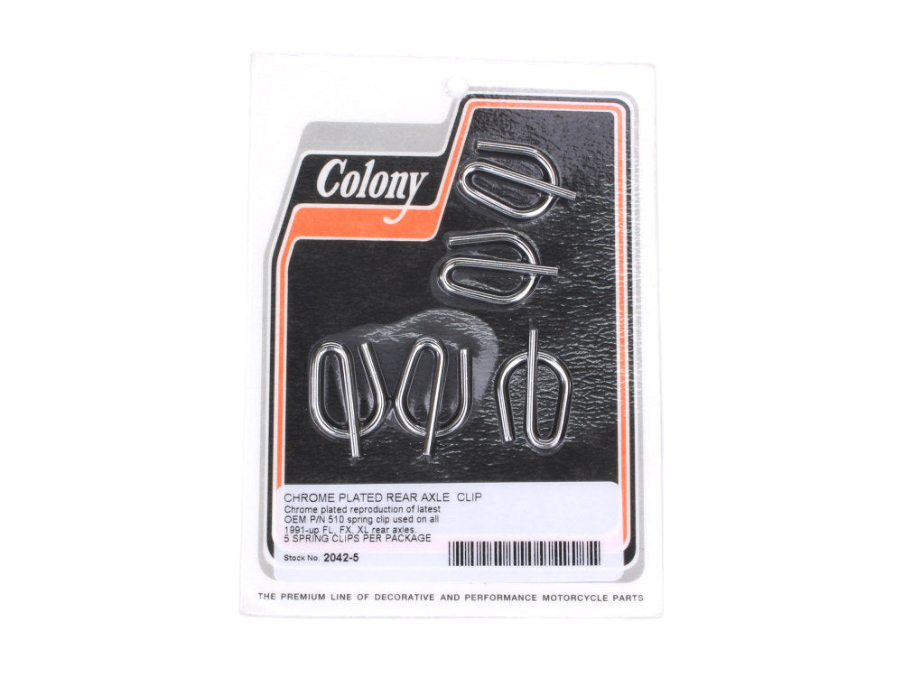 Colony Machine CM-2042-5 Rear Axle Spring Clip for H-D Big Twin 91-Up/Sportster 91-21 (5 Pack)