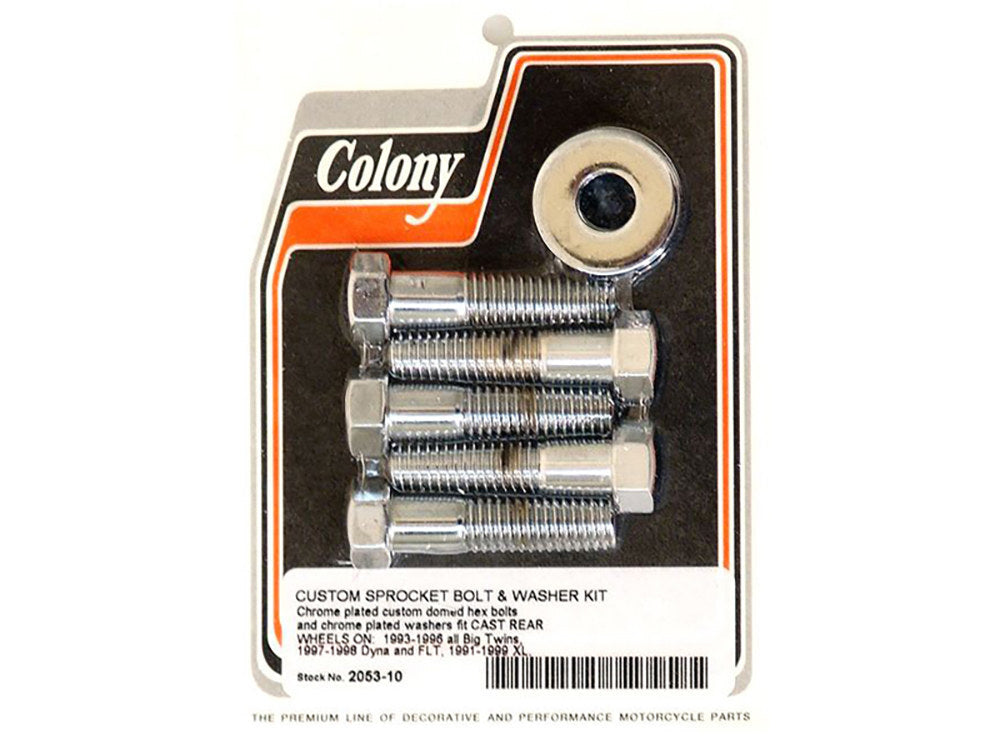 Colony Machine CM-2053-10 7/16-14 x 1-3/4" Rear Pulley/Sprocket Bolts Chrome