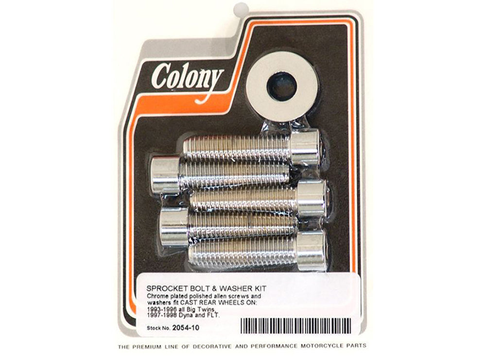 Colony Machine CM-2054-10 7/16-14 x 1-3/4" Rear Pulley/Sprocket Bolts Chrome