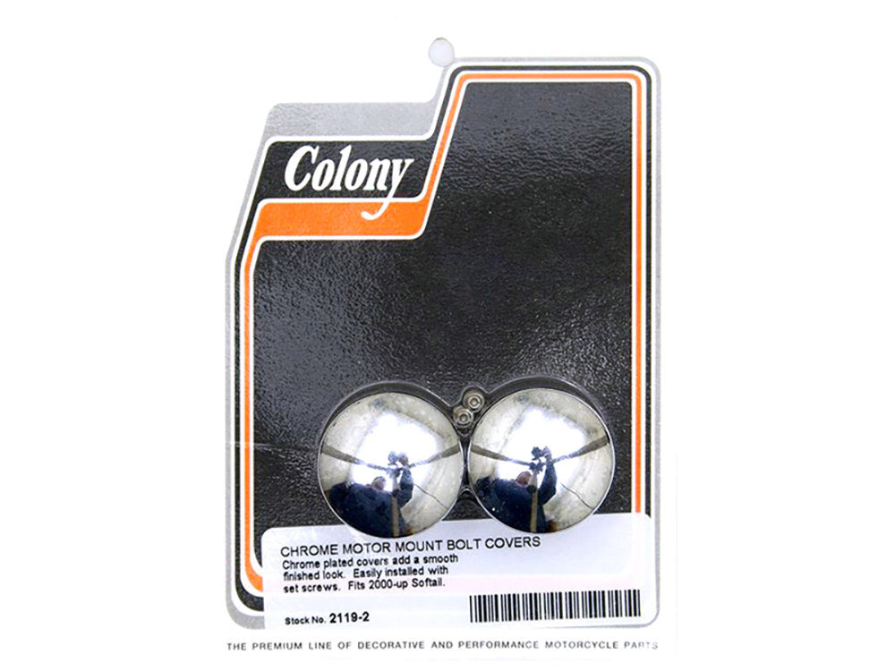 Colony Machine CM-2119-2 Engine Mount Bolt Covers Chrome for Softail 00-17