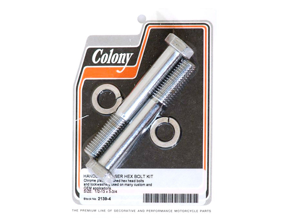 Colony Machine CM-2139-4 Hex Head 1/2-13 x 3-3/4" Riser Bolts Chrome