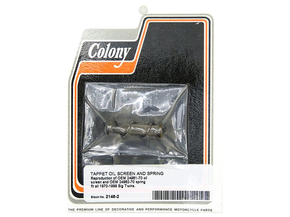 Colony Machine CM-2146-2 Tappet Oil Screen & Spring for Big Twin 70-99