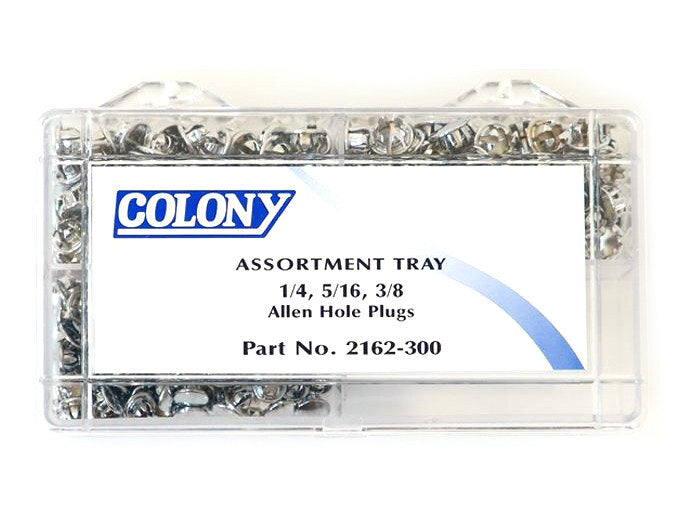 Colony Machine CM-2162-300 Assortment Tray of Plugs Chrome (300 Pieces)