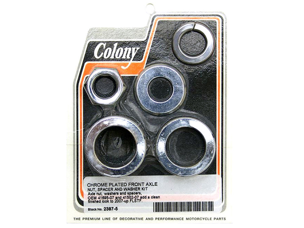 Colony Machine CM-2387-5 Front Axle Spacer Kit Chrome for Fat Boy 07-17