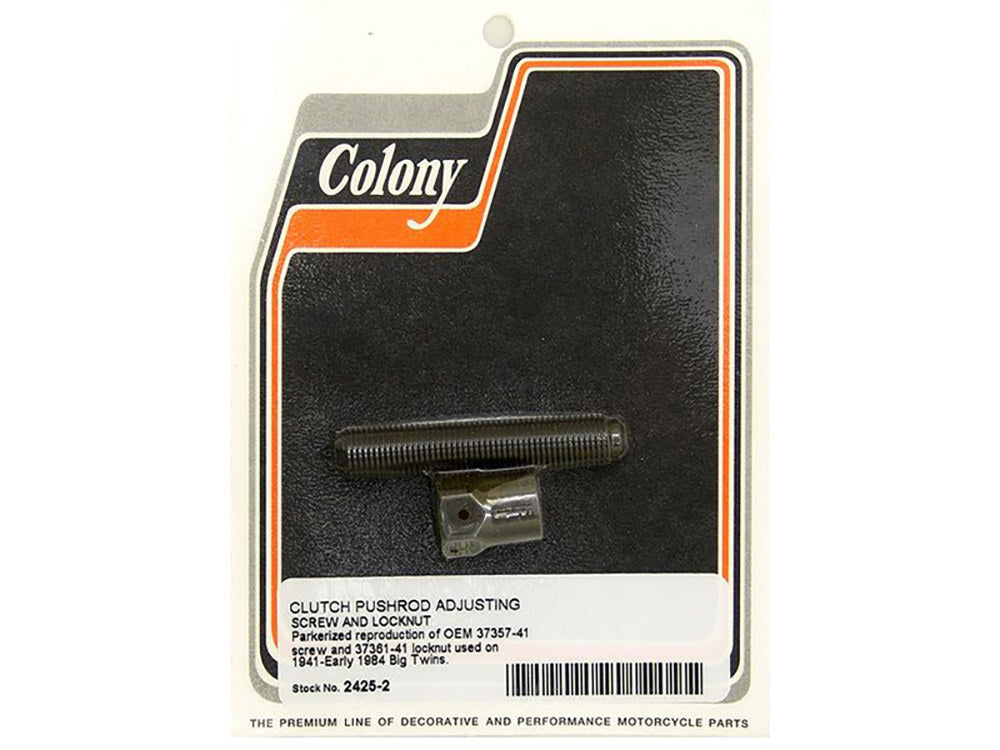 Colony Machine CM-2425-2 Clutch Pushrod Adjusting Screw & Lock Nut for Big Twin 41-84