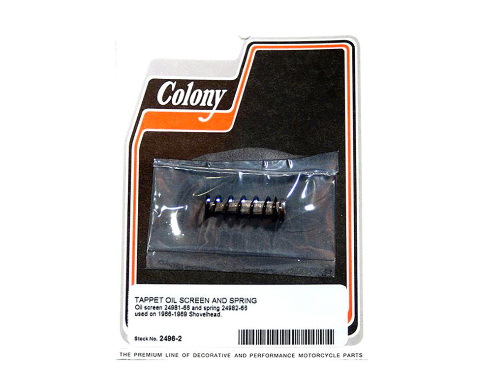 Colony Machine CM-2496-2 Tappet Oil Screen & Spring for Big Twin 66-69