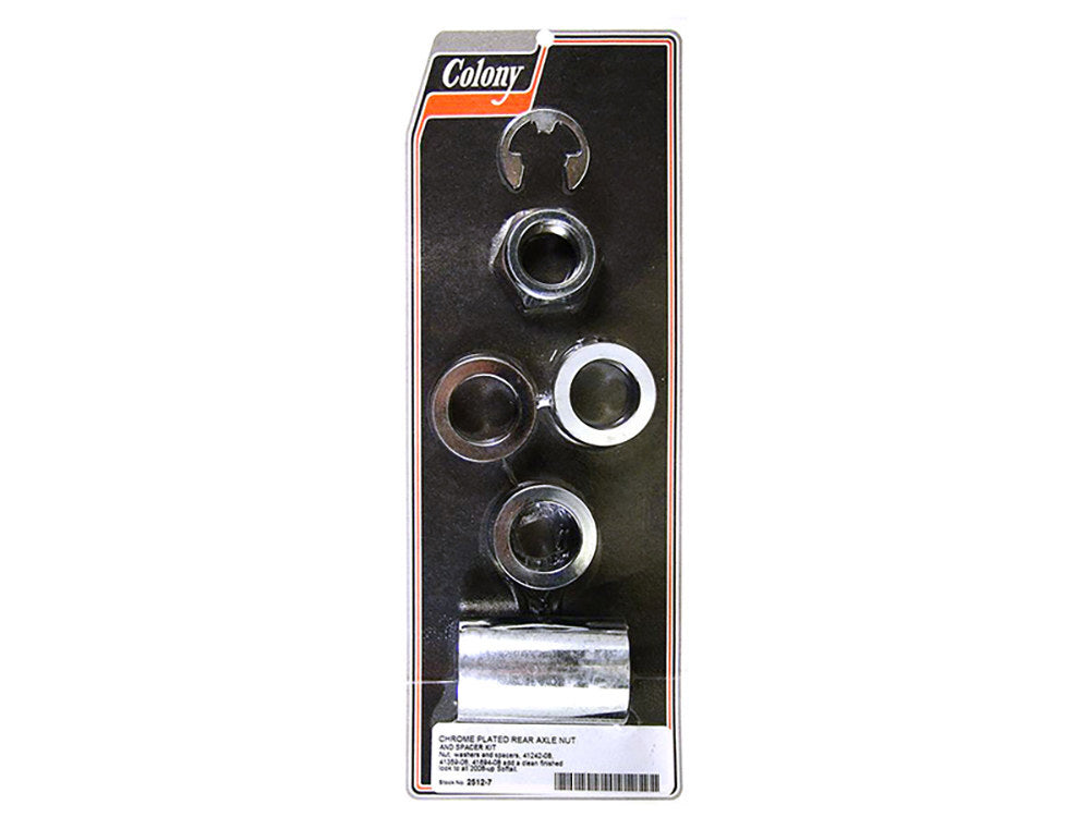 Colony Machine CM-2512-7 Rear Axle Spacer Kit Chrome for Softail 08-17