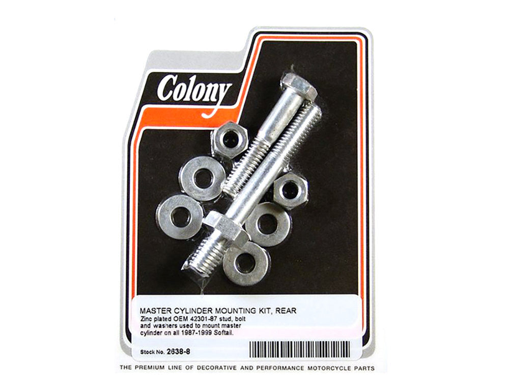 Colony Machine CM-2638-8 Foot Brake Master Cylinder Stud & Bolt Kit for FL Softail 87-99