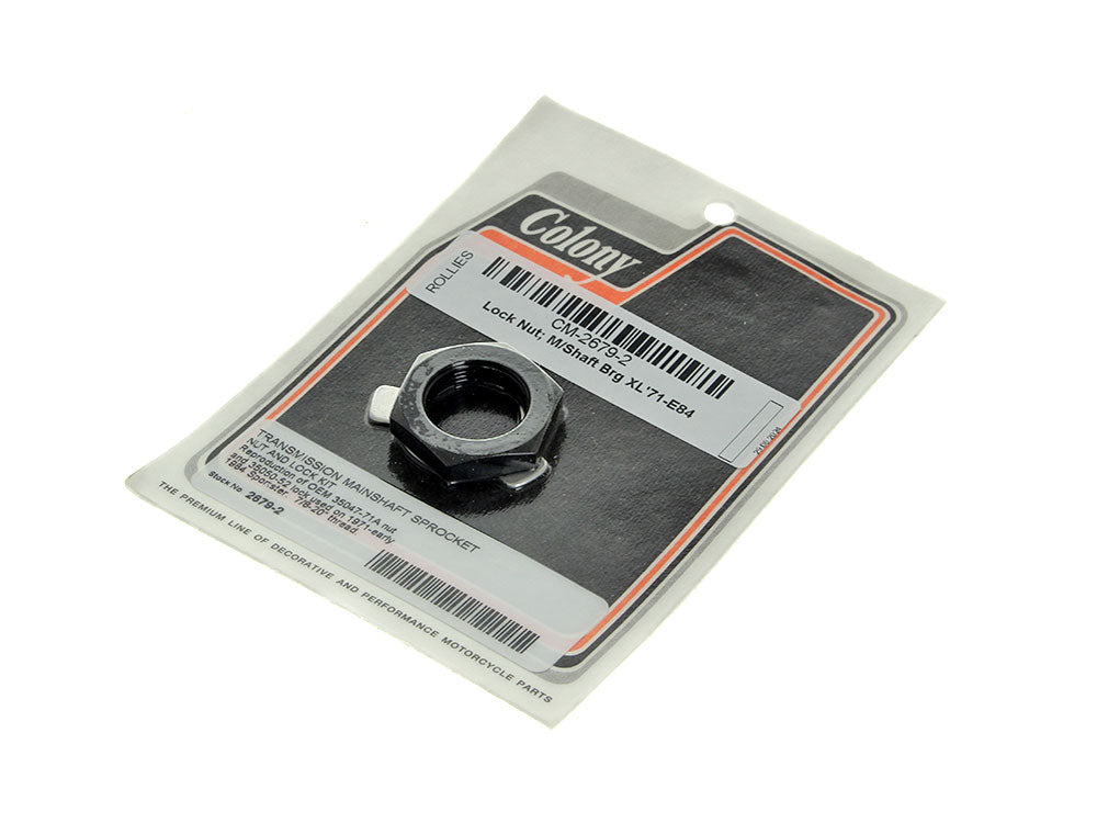 Colony Machine CM-2679-2 Transmission Mainshaft Bearing Lock Nut w/Lockwasher for Sportster 71-84