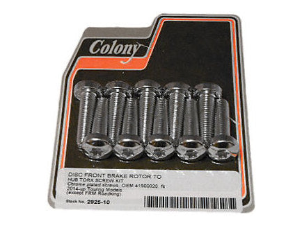 Colony Machine CM-2925-10 Front Torx 8mm x 1-1/4" x 30mm Disc Bolts for Touring 14-Up w/Traditional Hub Mount Discs (10 Pack)