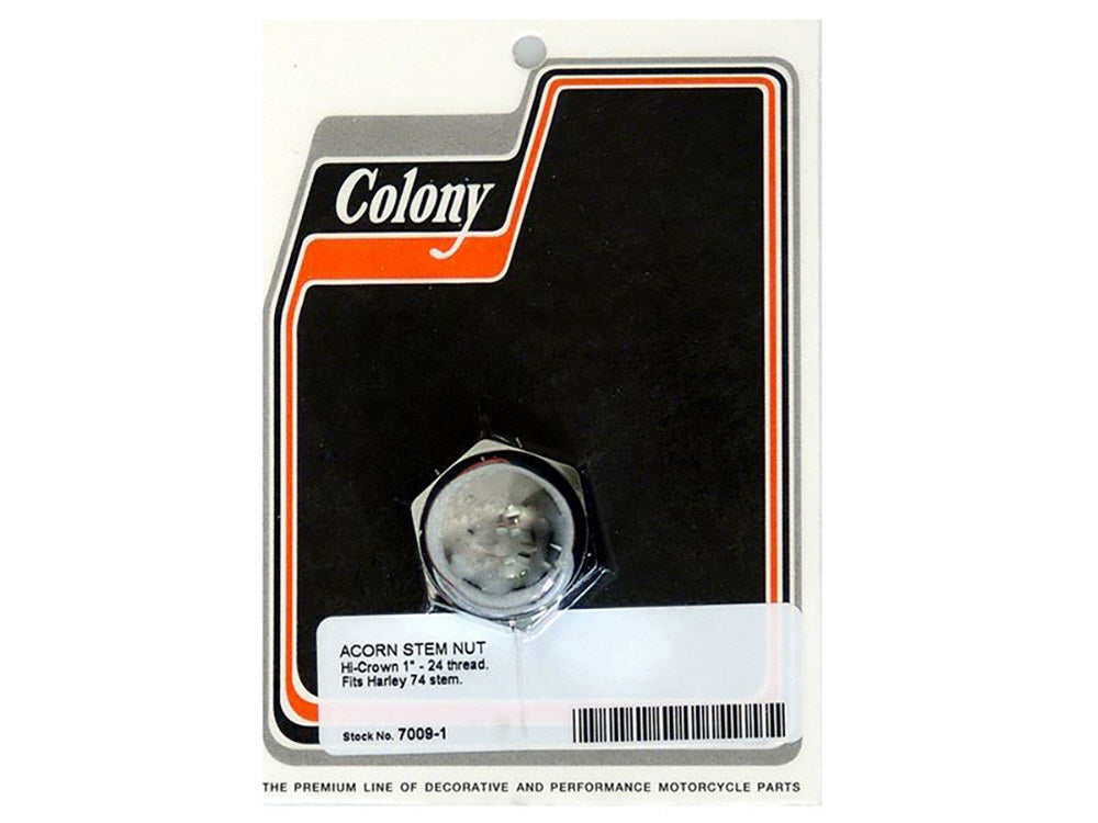 Colony Machine CM-7009-1 1-24 Acorn Fork Stem Nut Chrome