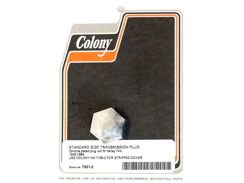 Colony Machine CM-7351-2 Standard Size Transmission Plug for Big Twin 40-84