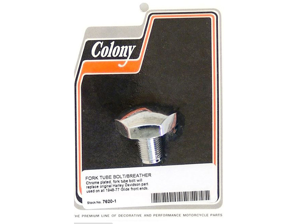 Colony Machine CM-7620-1 Fork Tube Plug Chrome for Big Twin 48-77 w/Wide Glide Front End