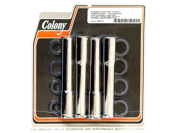 Colony Machine CM-7823-12 Lower Pushrod Covers Chrome for Panhead 