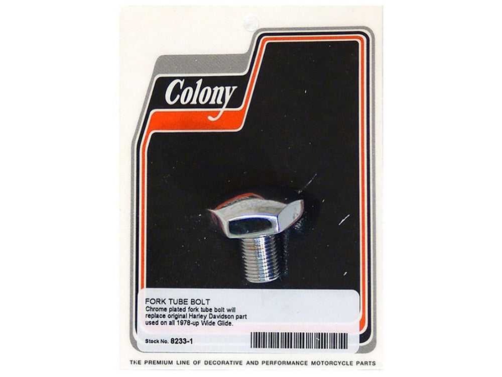 Colony Machine CM-8233-1 Fork Tube Bolt Chrome for Big Twn 78-17 w/Wide Glide Front End