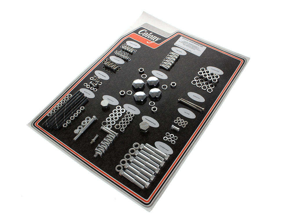 Colony Machine CM-8301-CAD Complete Stock Hardware Kit CAD Plated for Big Twin 40-47 w/Knuckle Engine