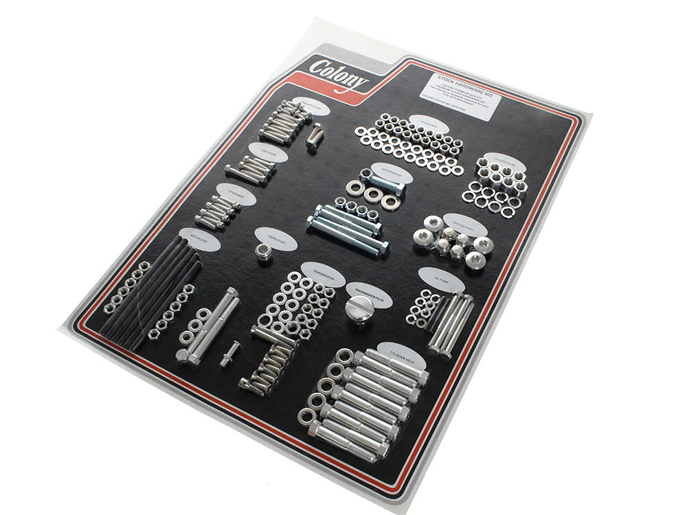 Colony Machine CM-8312-CAD Complete Stock Hardware Kit CAD Plated for Big Twin 76-78 w/Shovelhead  Engine
