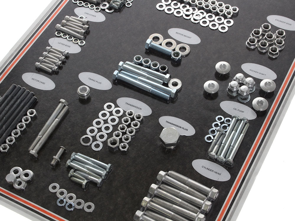 Colony Machine CM-8314-CAD Complete Stock Hardware Kit CAD Plated for Big Twin 81-84 w/Shovelhead  Engine