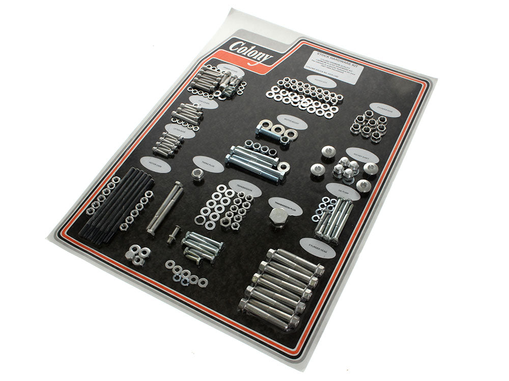 Colony Machine CM-8314-CAD Complete Stock Hardware Kit CAD Plated for Big Twin 81-84 w/Shovelhead  Engine
