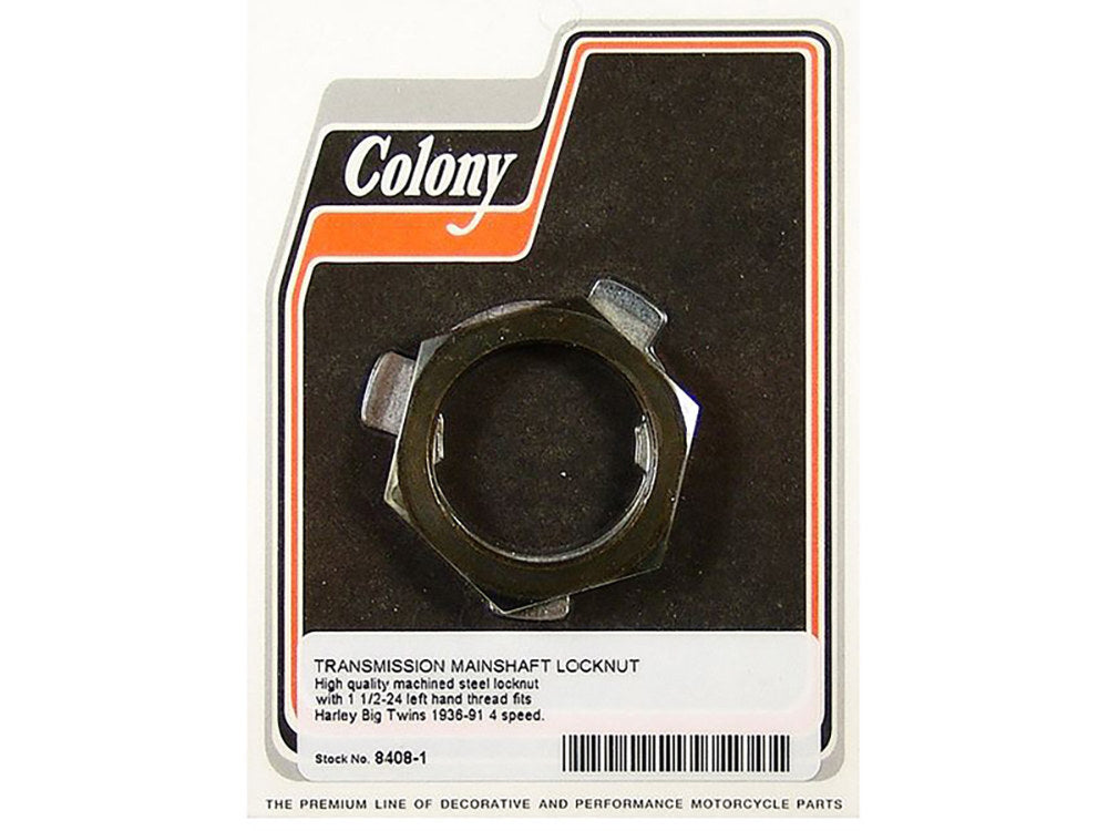 Colony Machine CM-8408-1 Transmission Mainshaft Lock Nut for Big Twin 36-91