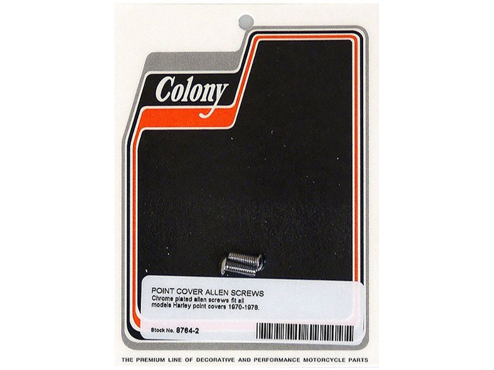 Colony Machine CM-8764-2 Points Cover Bolts Chrome for Big Twin 70-78