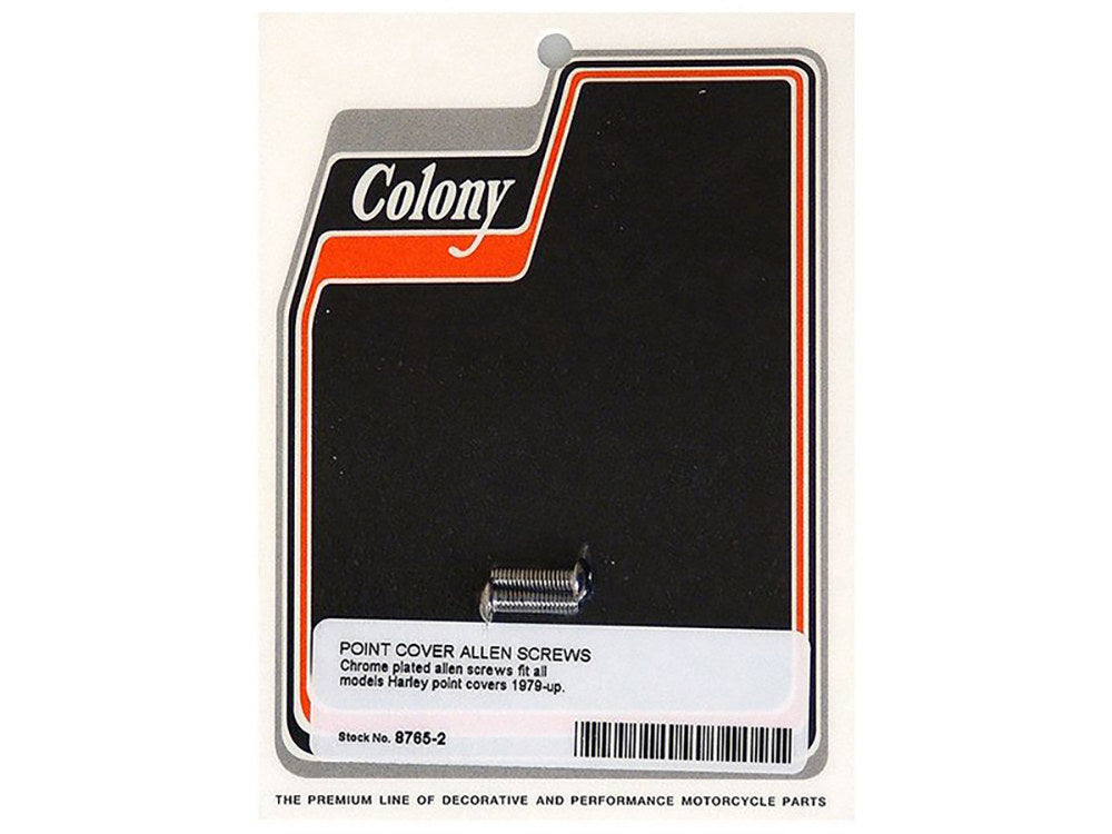 Colony Machine CM-8765-2 Points Cover Bolts Chrome for Big Twin 79-99